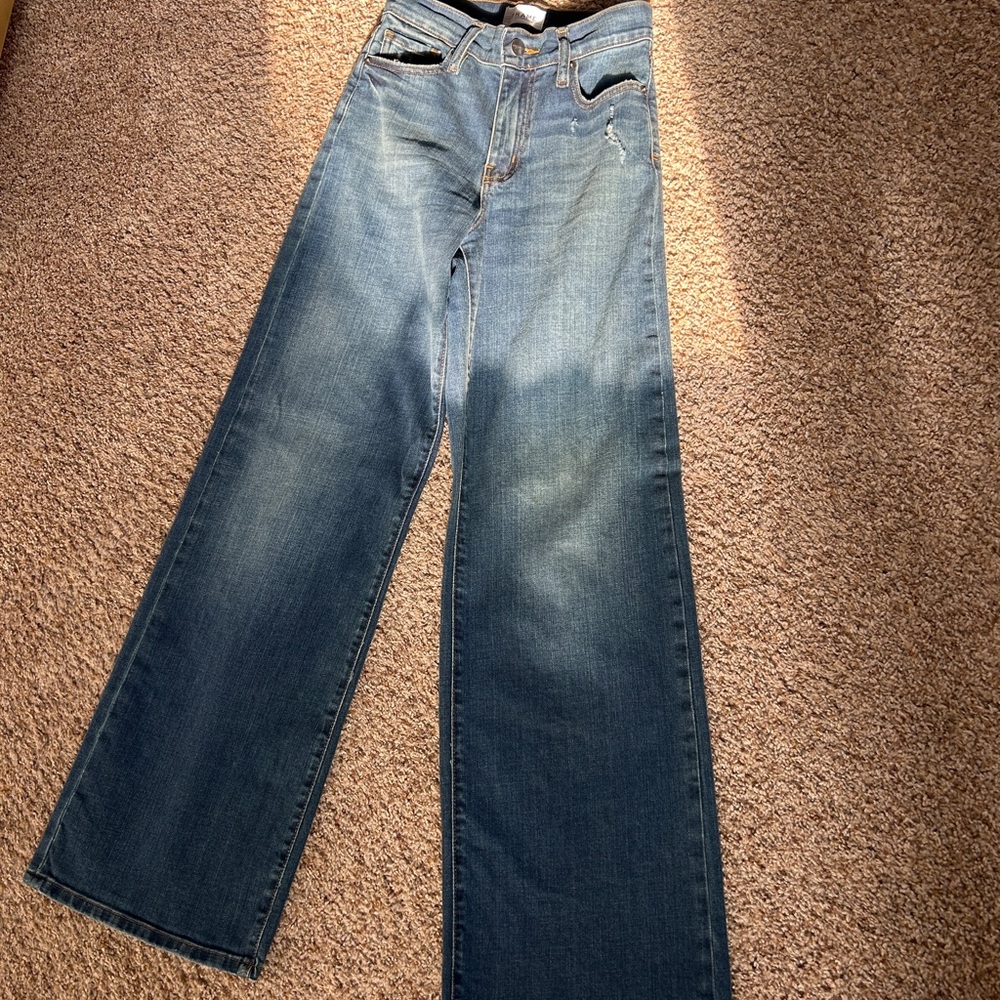 Frame Le Slim Palazzo Jeans Color Azure Denim Blue Flare Jeans